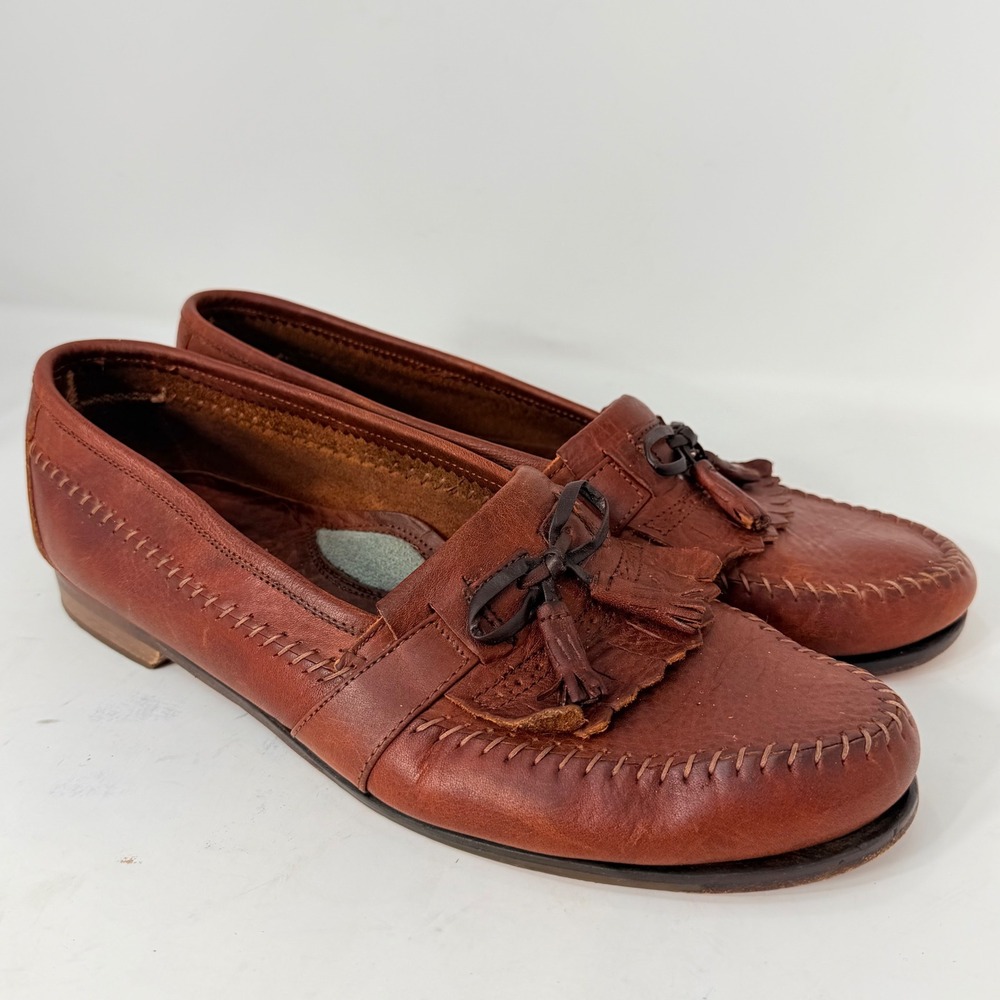 J. Murphy by Johnston & Murphy Mens 12 M Brown Leather Kiltie Tassel Loafer 1800